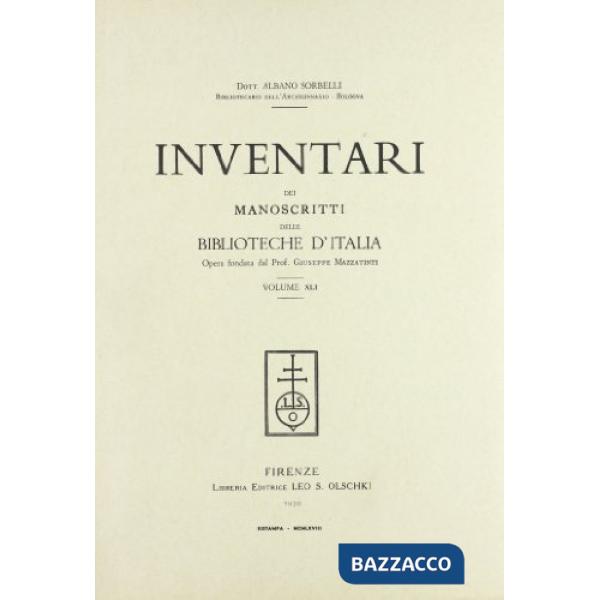 Inventari dei manoscritti delle biblioteche d'Italia. Vol. 41: Foligno