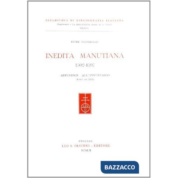 Inedita manutiana (1502-1597). Appendice dell'inventario