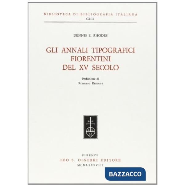 Annali tipografici fiorentini del XV secolo (Gli)