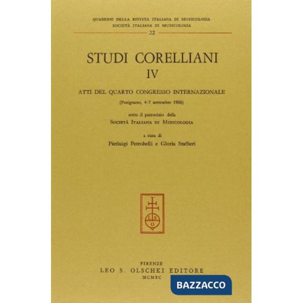 Studi corelliani. Atti del 4º Congresso internazionale (Fusignano, 4-7 settembre 1986)