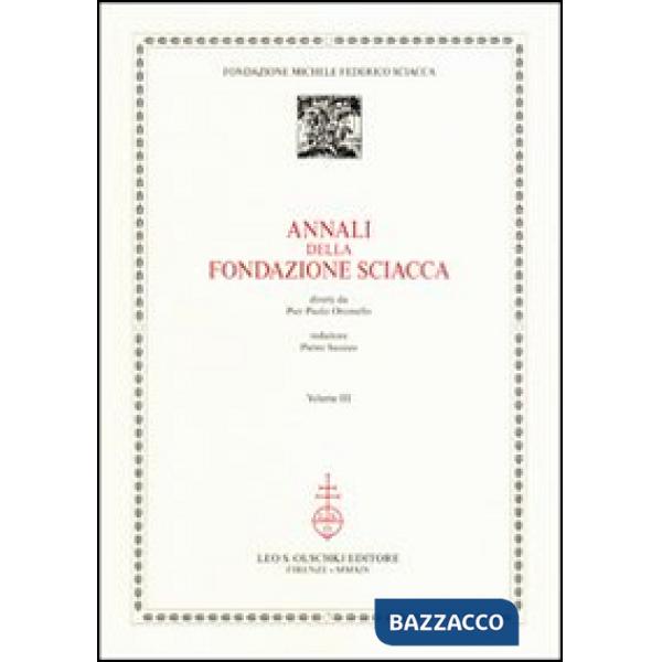 Annali della Fondazione Sciacca. Vol. 3