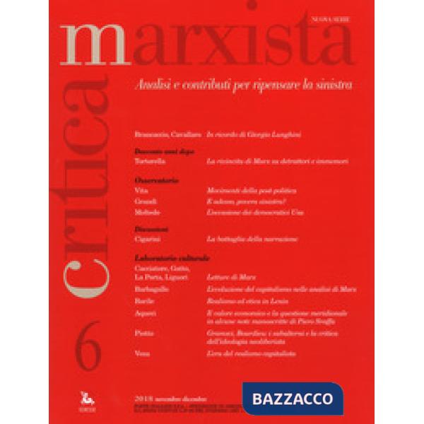 Critica marxista (2018). Vol. 6: Novembre-Dicembre