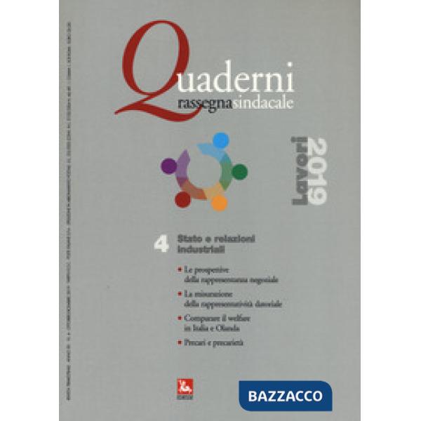 Quaderni rassegna sindacale (2019). Vol. 4: Lavori