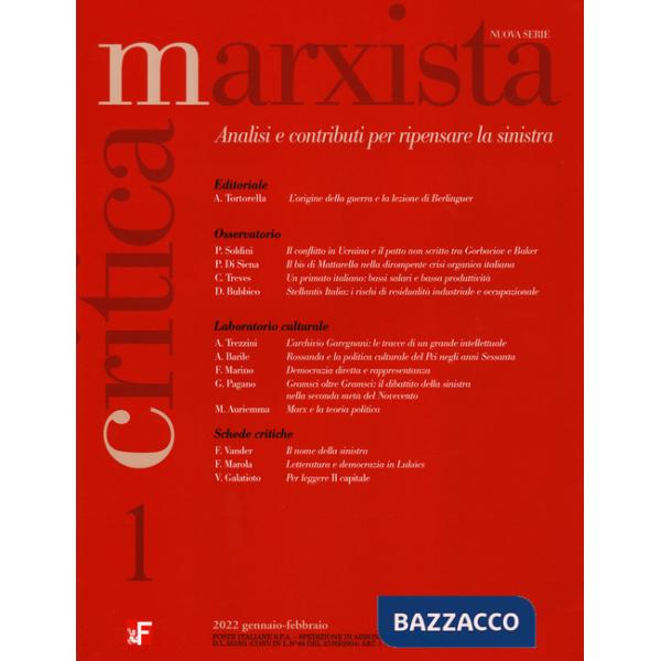 Critica marxista (2022). Vol. 1