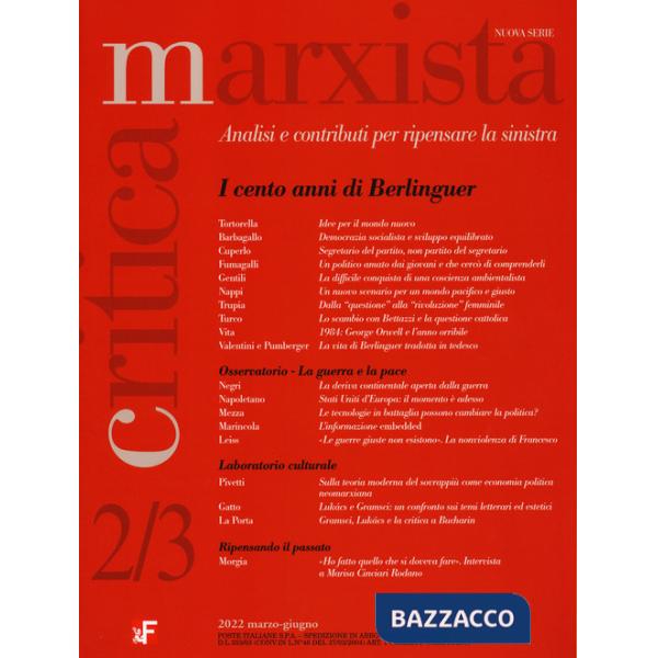 Critica marxista (2022). Vol. 2-3