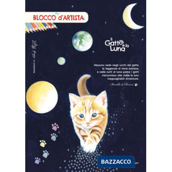 BLOCCO D'ARTISTA GATTO E LA LUNA