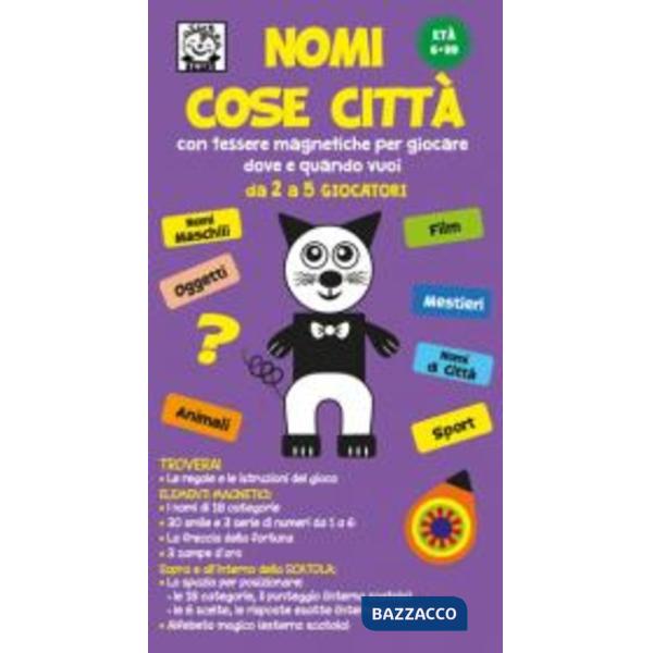 NOMI COSE CITTÀ CON TESSERE MAGNETICHE PER GIOCARE DOVE E QUANDO VUOI