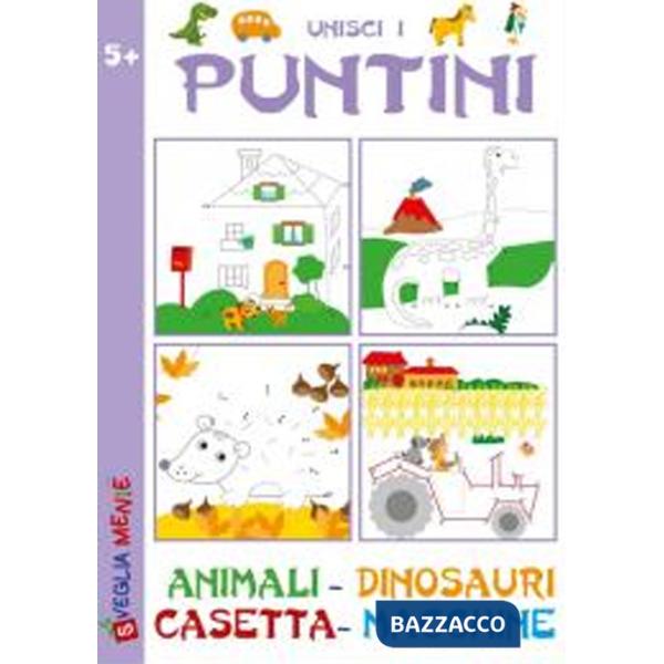 Unisci i puntini. Animali-dinosauri-casetta-macchine