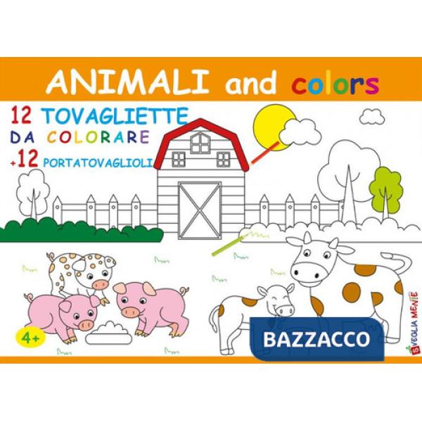 Animali and colors. 12 tovagliette da colorare + 12 portatavaglioli