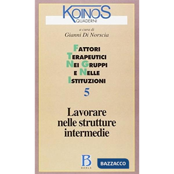 Quaderni di Koinos. Vol. 5: Lavorare nelle strutture intermedie. Fattori terapeu