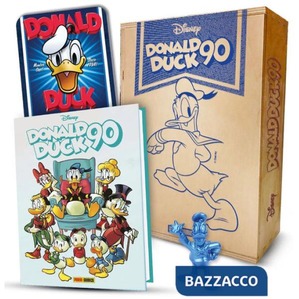 Donald Duck 90. Anniversary box. Con statuina del personaggio. Con targa metallica