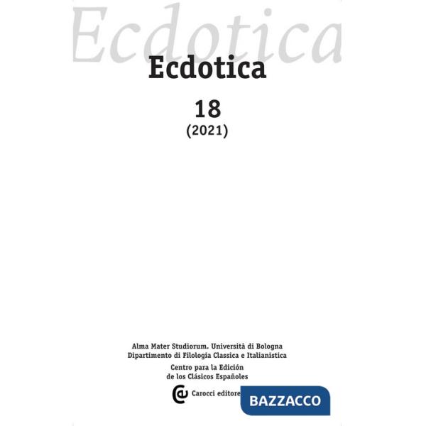 Ecdotica (2022). Vol. 18