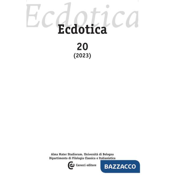 Ecdotica (2023). Vol. 20