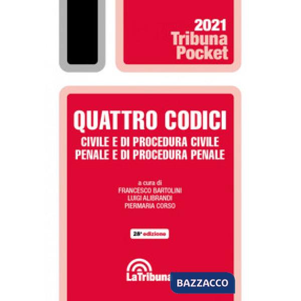 Quattro codici. Civile e di procedura civile, penale e di procedura penale