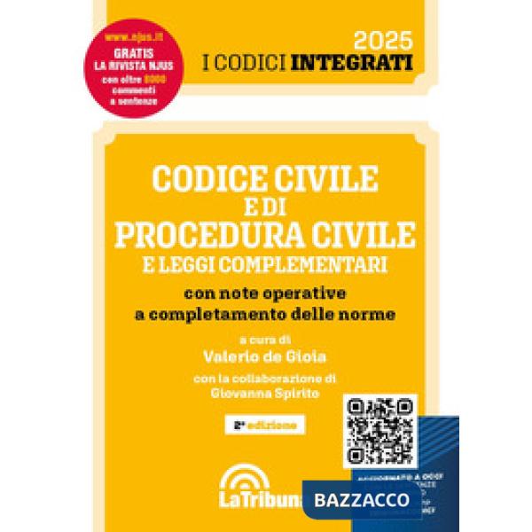 Codice civile e di procedura civile e leggi complementari con note operative a completamento delle norme