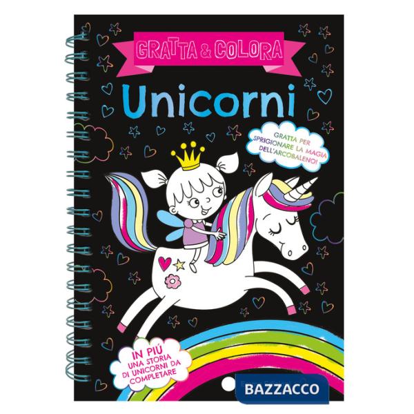 Unicorni. Gratta e colora. Ediz. a colori. Ediz. a spirale. Con matita di legno