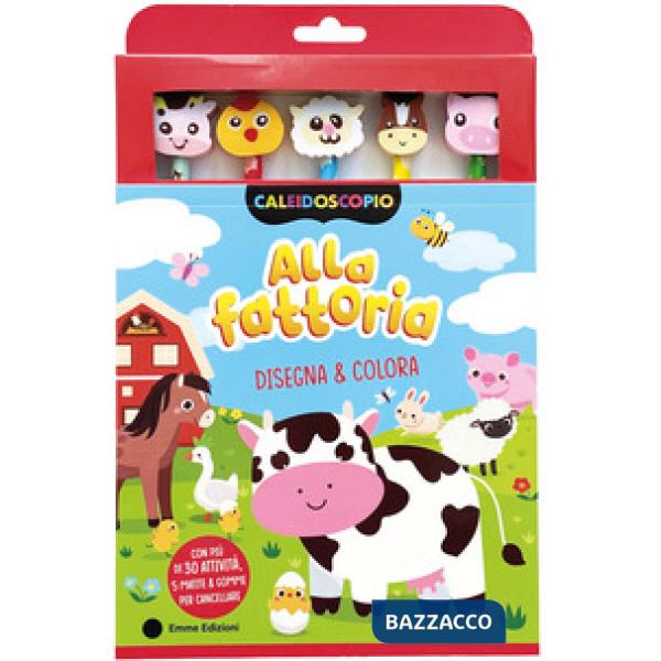 Alla fattoria. Ediz. illustrata. Con 5 gomme per cancellare. Con 5 matite colorate