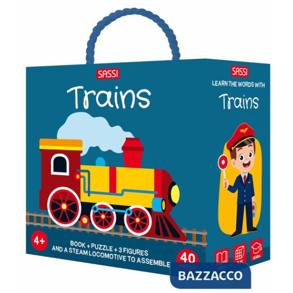 Trains. Q-box. Ediz. a colori. Con 3 figures. Con puzzle. Con steamlocomotive to assemble