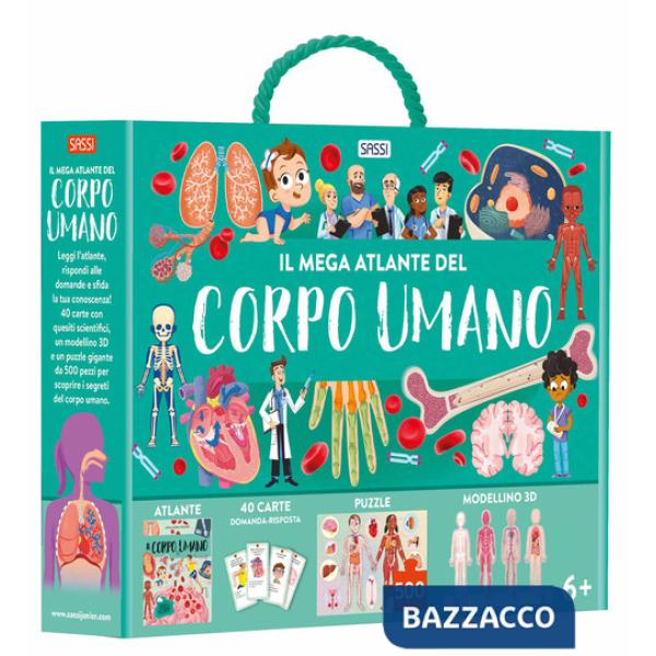 Mega atlante del corpo umano. Ediz. a colori. Con modellino 3D. Con puzzle. Con 40 Carte (Il)