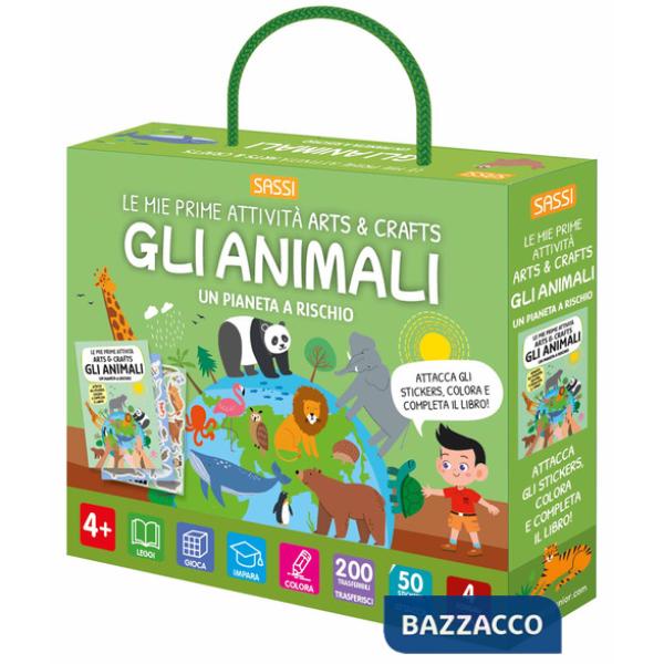 Animali. Le mie prime attività arts & crafts. Con 4 fondali. Con 200 trasferibili. Con 50 Adesivi (Gli)