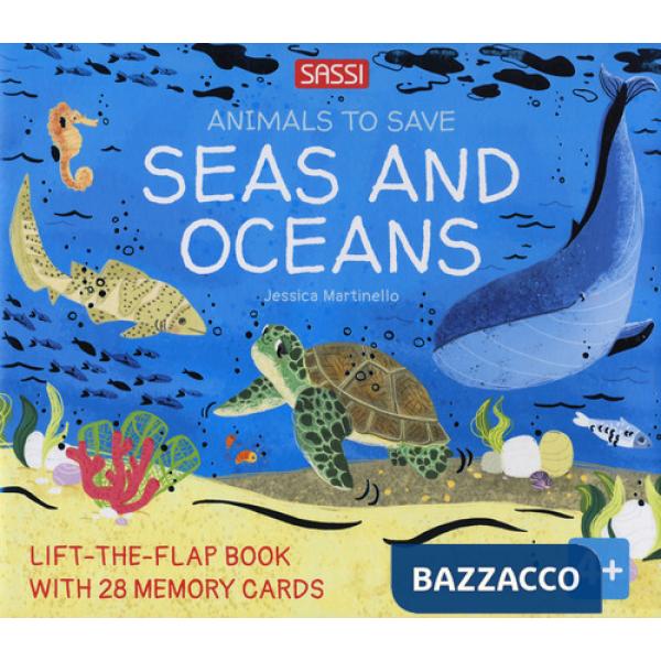 Seas and oceans. Animals to save. Con 28 memory cards