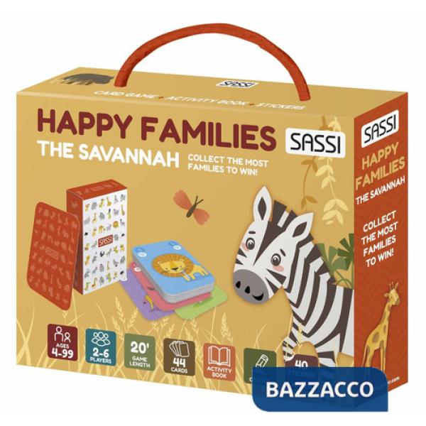 Savannah. Happy families. Valigetta con carte e stickers. Ediz. a colori. Con 44 Carte. Con 40 Adesivi (The)