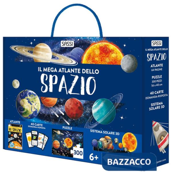 Mega atlante dello spazio. Ediz. a colori. Con 40 carte domanda-risposta. Con puzzle. Con sistema solare 3D (Il)