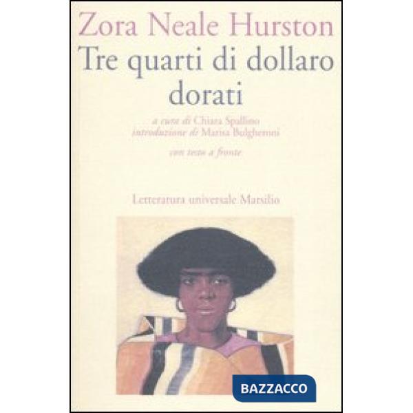 Tre quarti di dollaro dorati. Testo inglese a fronte