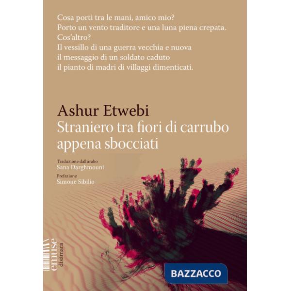 Straniero tra fiori di carrubo appena sbocciati
