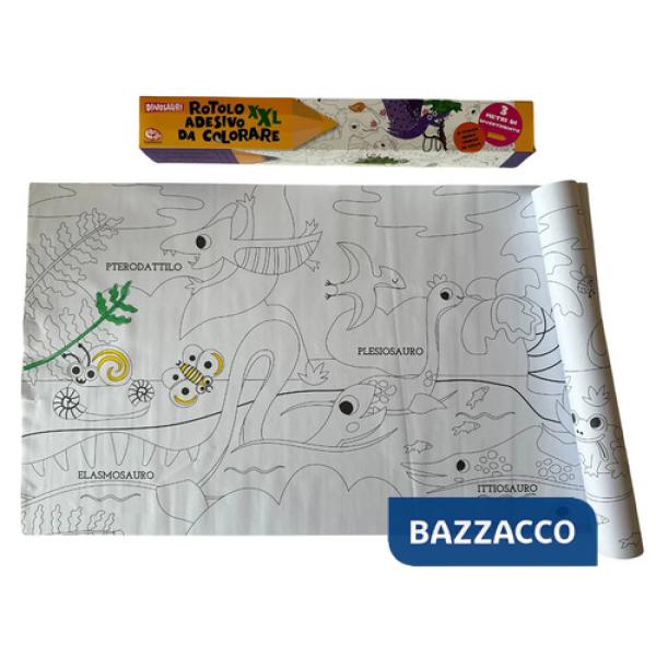Rotolo adesivo da colorare XXL. Dinosauri