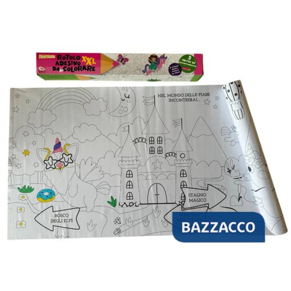 Rotolo adesivo da colorare XXL. Fantasia
