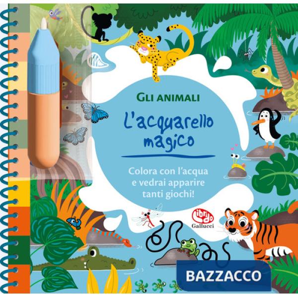 Animali. L'acquarello magico. Ediz. a spirale. Con pennello (Gli)