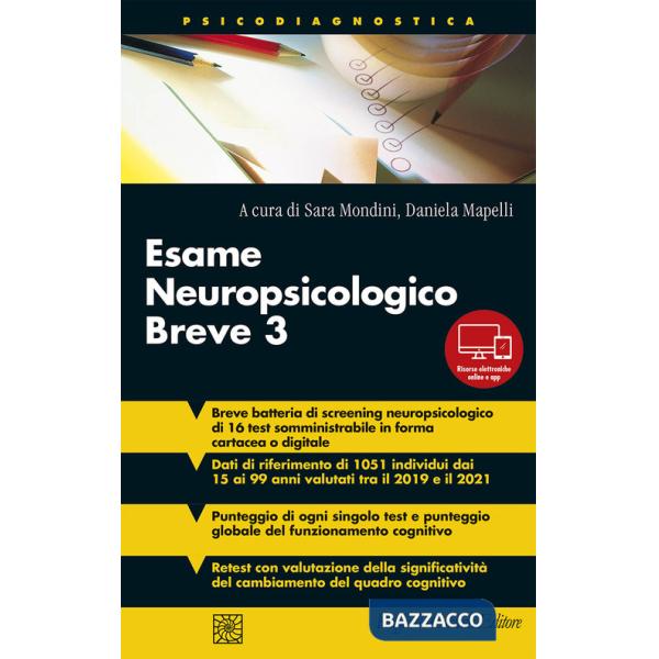 Esame neuropsicologico breve 3. Con app. Con Contenuto digitale per download e accesso online