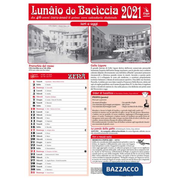 Lunâio do Bacìccia 2021. Con stampa antica