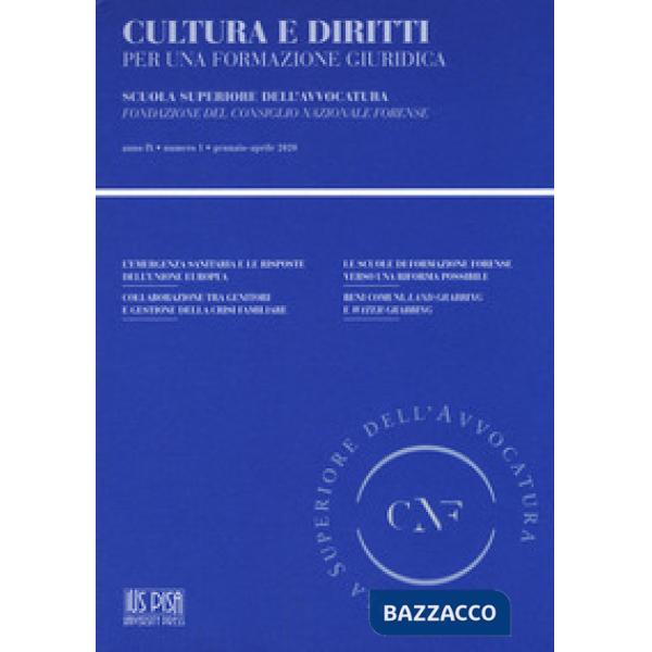 Cultura e diritti. Per una formazione giuridica (2020). Vol. 1: Gennaio-Aprile