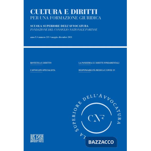 Cultura e diritti. Per una formazione giuridica (2021). Vol. 2-3