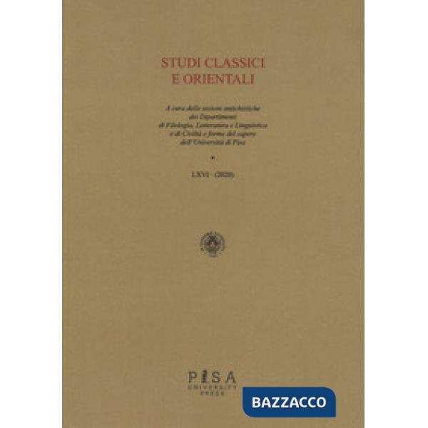 Studi classici orientali (2020). Vol. 66
