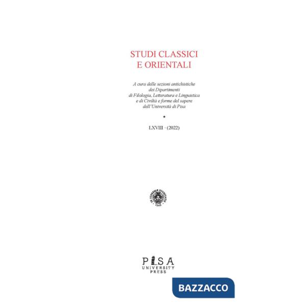 Studi classici e orientali (2022). Vol. 68