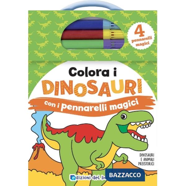 Colora i dinosauri con i pennarelli magici. Con gadget