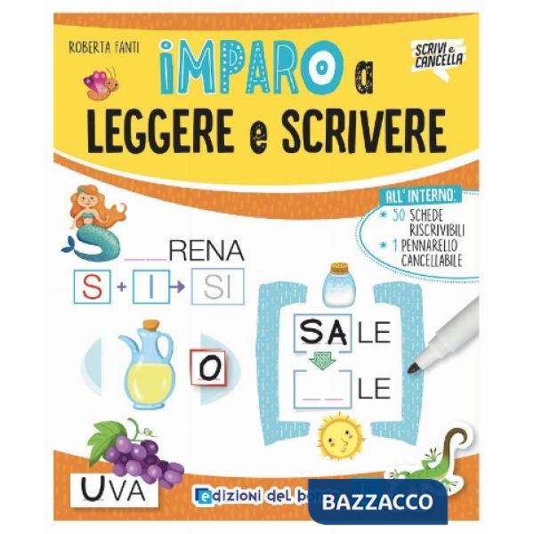 Imparo a leggere e scrivere. Ediz. a colori. Con pennarello cancellabile
