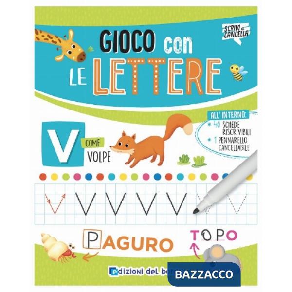 Gioco con le lettere. Ediz. a colori. Con pennarello a inchiostro cancellabile con cancellino