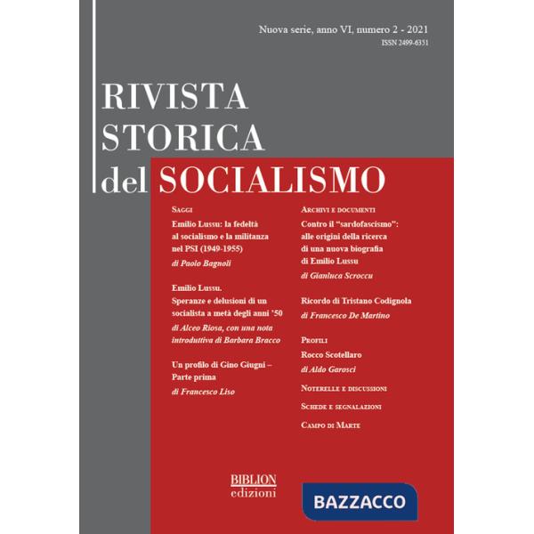 Rivista storica del socialismo (2021). Vol. 2