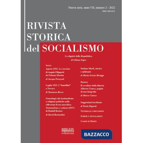 Rivista storica del socialismo (2022). Vol. 2