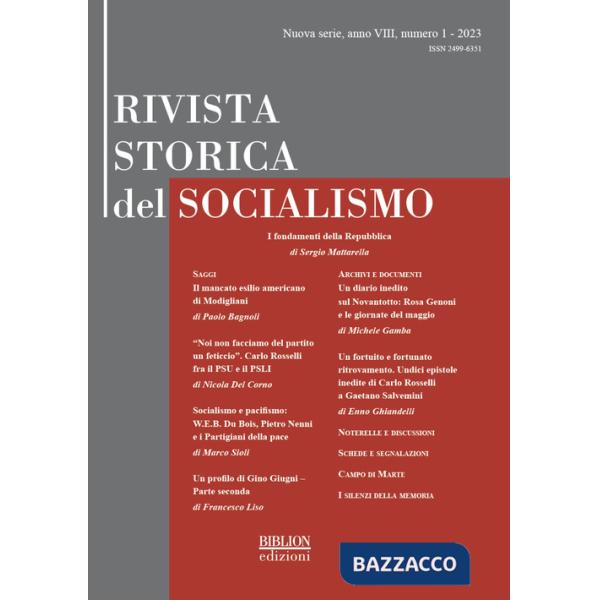 Rivista storica del socialismo (2023). Vol. 1
