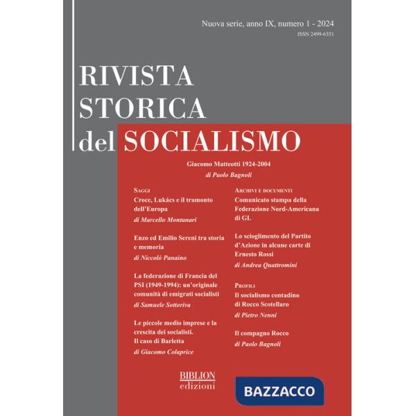 Rivista storica del socialismo (2024). Vol. 1