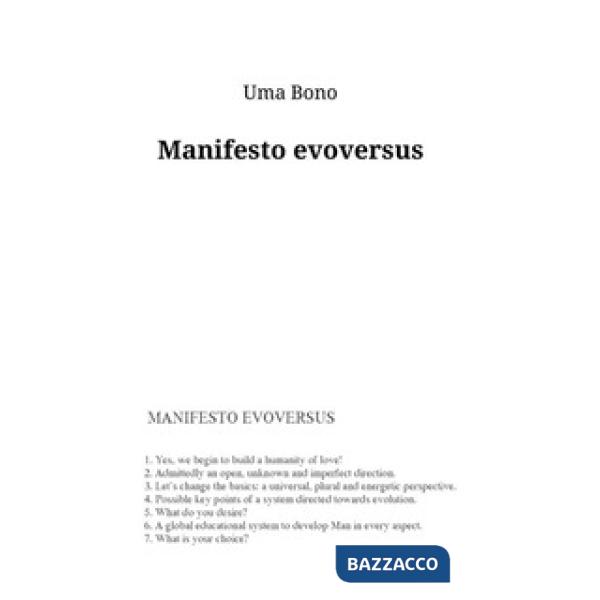 Manifesto evoversus. Ediz. inglese