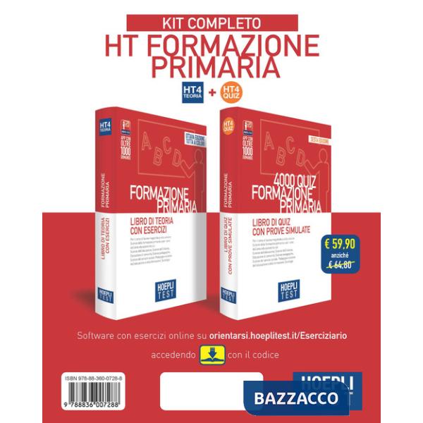 Hoepli test. Formazione primaria. Kit completo: Libro di teoria con esercizi-4000 Quiz con prove simulate. Con Contenuto digital