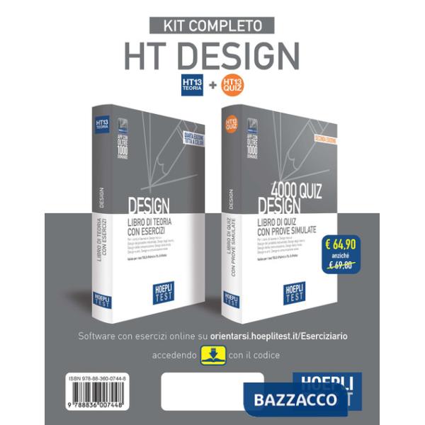 HOEPLI TEST. DESIGN. KIT COMPLETO: LIBRO DI TEORIA CON ESERCIZI-4000 Q