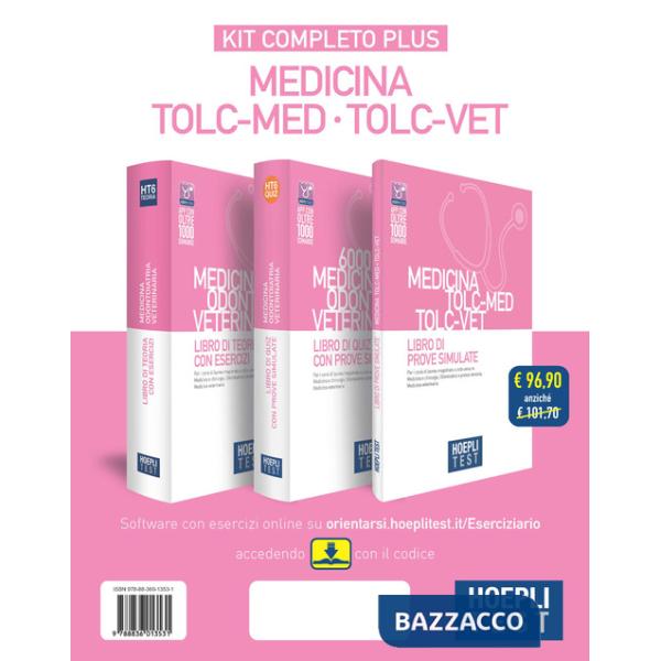 Hoepli test. Medicina, Odontoiatria, Veterinaria TOLC-MED e TOLC-VET. Kit completo Plus: Libro di teoria con esercizi-6000 quiz-
