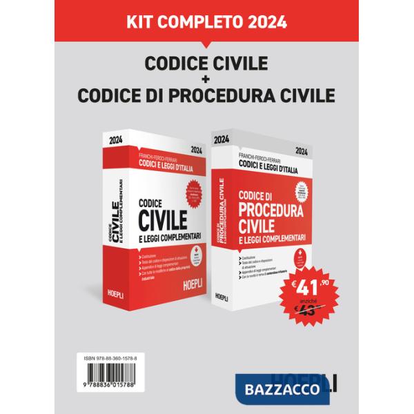 CODICE CIVILE - CODICE DI PROCEDURA CIVILE. KIT COMPLETO 2024. CON ESP